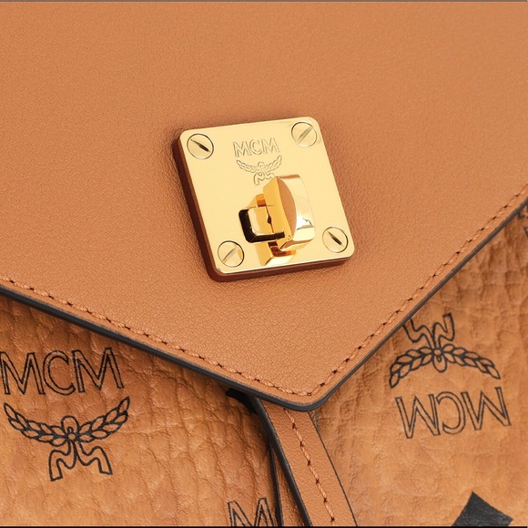 MCM Convertible Backpack/Crossbody Cognac Logo Bag - Picture 3 of 16
